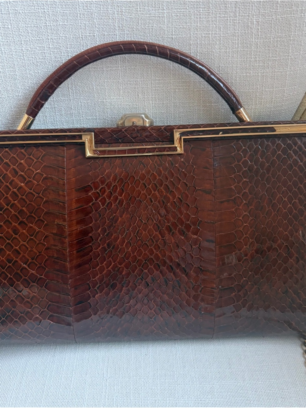 Brown python bag - Picture 2 of 14